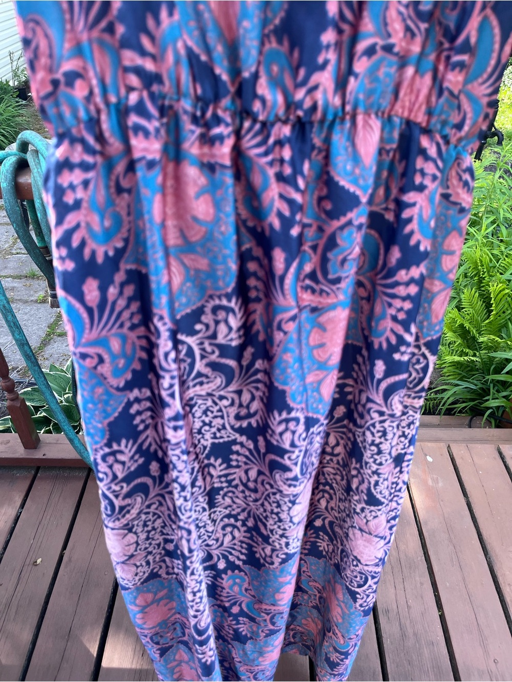 Navy Pink Paisley Sundress - Picture 2 of 4